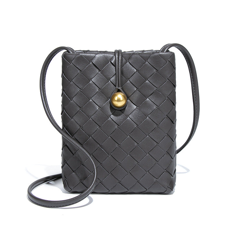 Women's Mini Vertical Woven Mobile Retro Niche Crossbody Bags