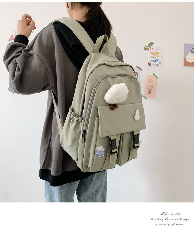 Female Korean High College Style Simple Backpacks