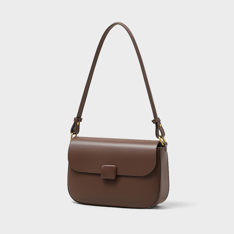 Women's Tofu Underarm Genuine Leather High-grade Small Square Bags