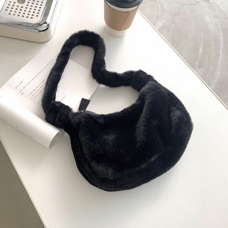 Women's Furry Popular Underarm Tide Winter Western Armpit Bags
