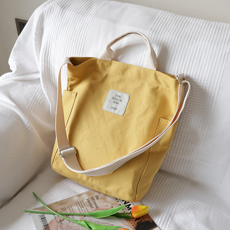 Women's Canvas Simple Literary Trends Fashion Large Crossbody Bags