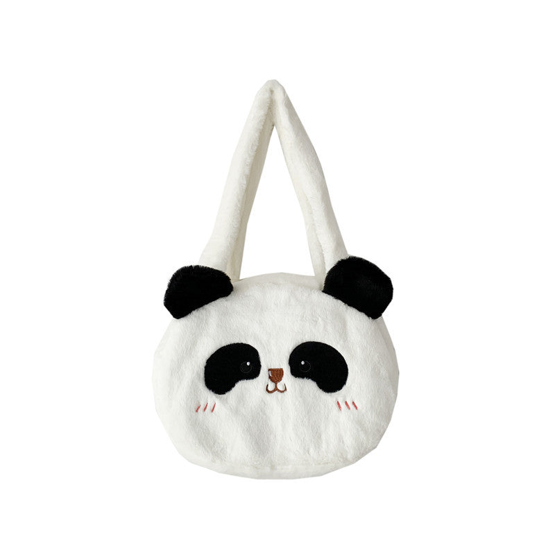Women's Style Plush Cartoon Panda Autumn Lovely Soft Cute Backpacks