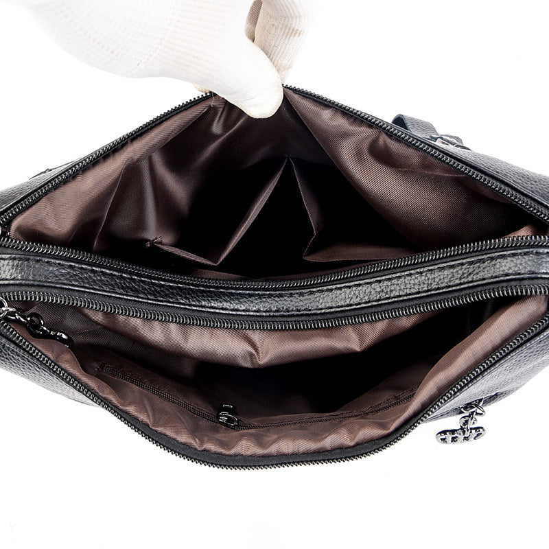 Women's Genuine Leather Fashionable Simple Commuter Large Crossbody Bags