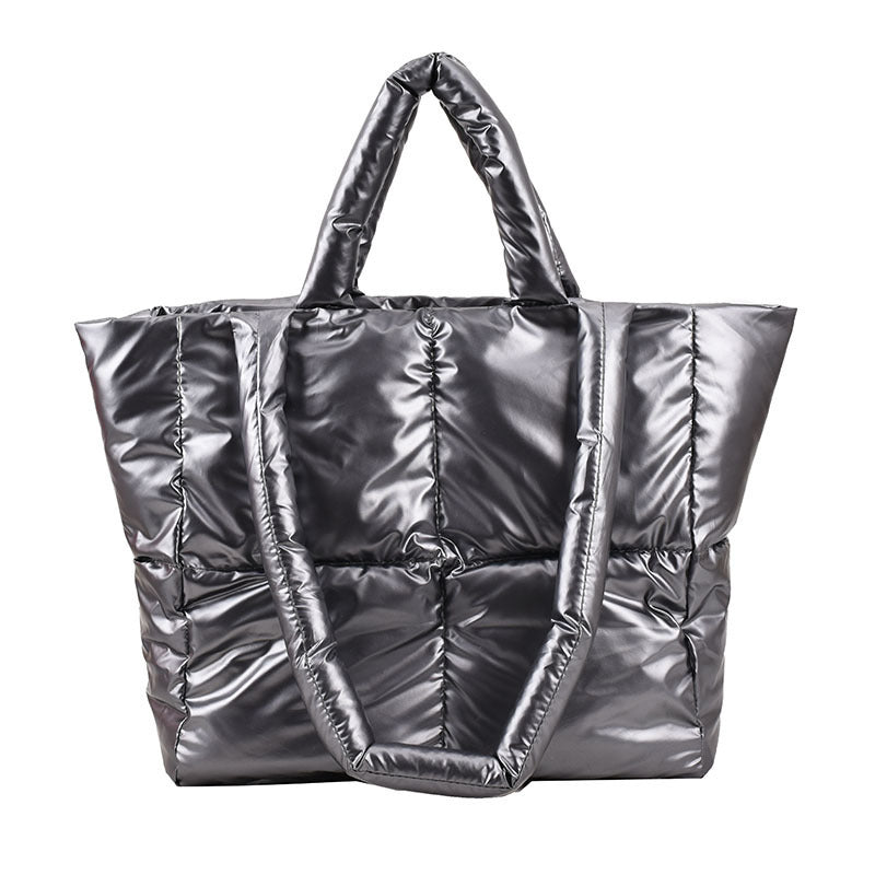 Women's Textured Down Large Capacity Fashion Commuter Tote Bags