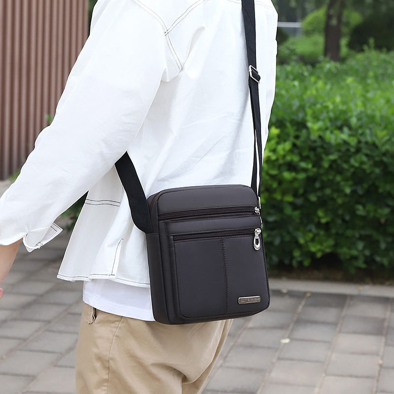 Men's Simple Oxford Cloth Waterproof Solid Color Men's Shoulder Bags
