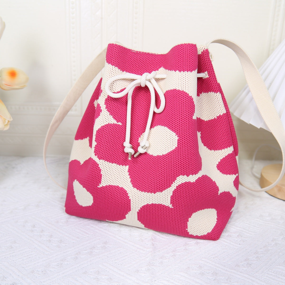 Flower Korean Style Knitted Large Capacity Bags