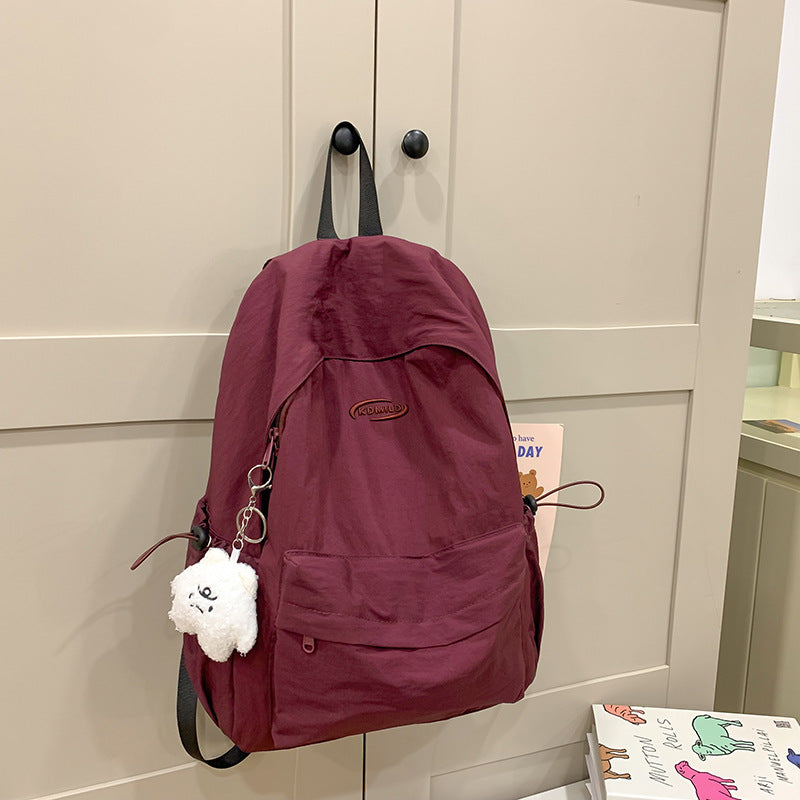 Simple Solid Color For College Female Backpacks