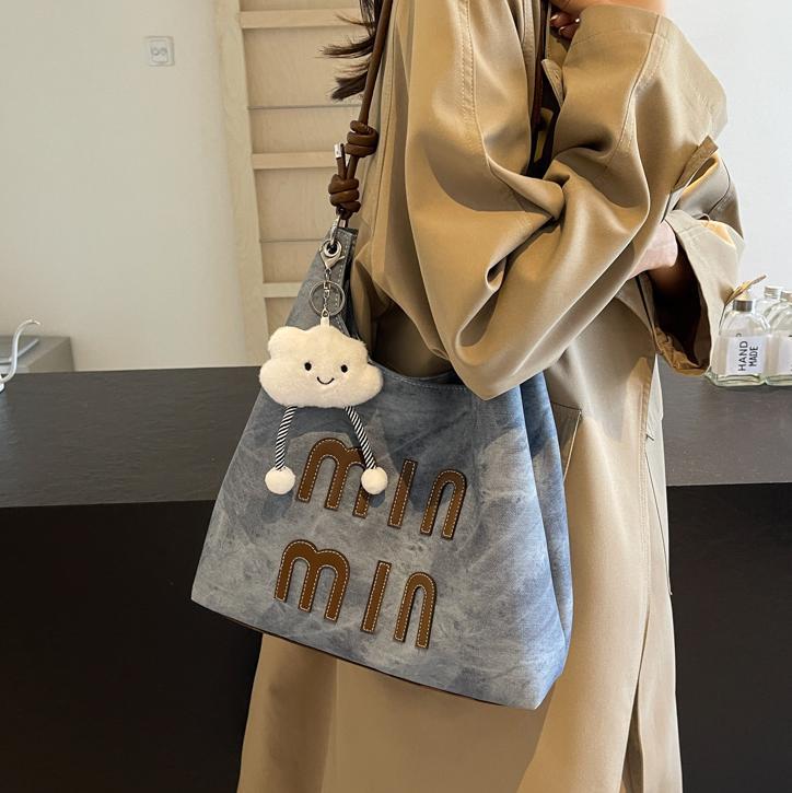 Women's Popular Denim Large Capacity Totes Trendy Tote Bags