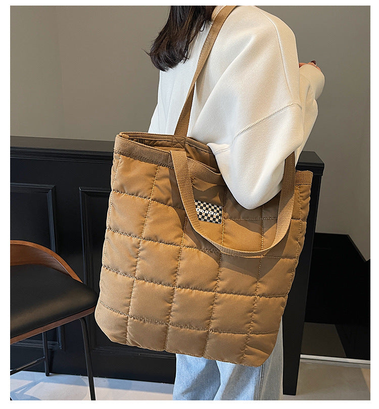 Women's Fashion Portable Large Capacity Winter Pleated Shoulder Bags