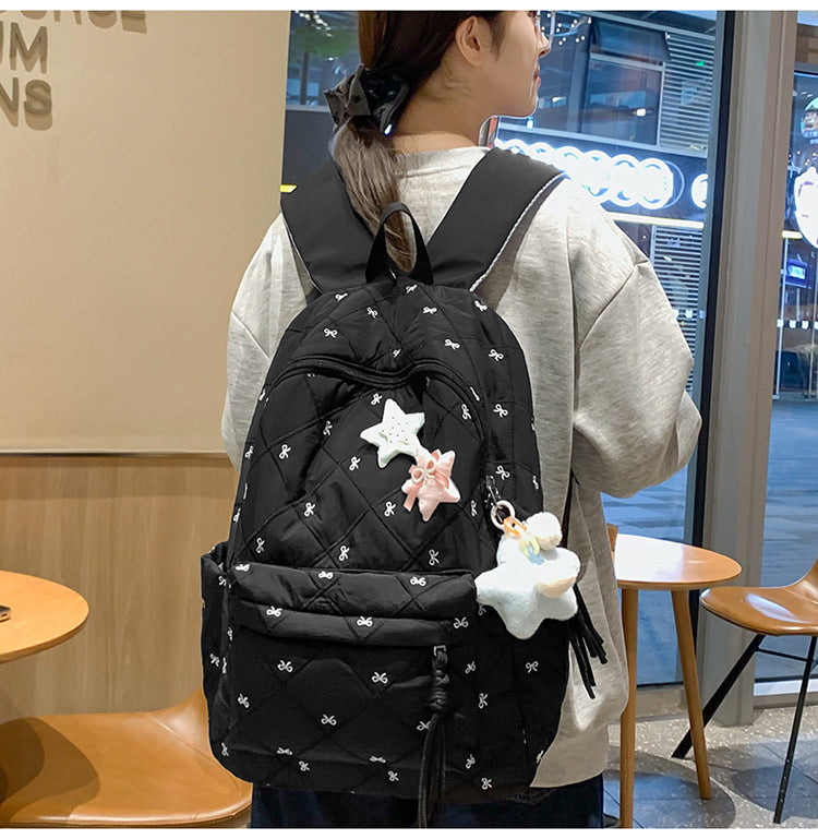 Large Capacity Corduroy Fresh Bow For Backpacks