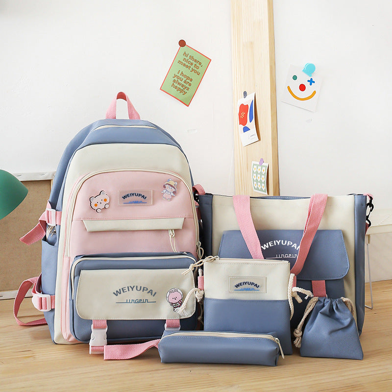 Women's Canvas Korean Fashion Letters Junior High Backpacks