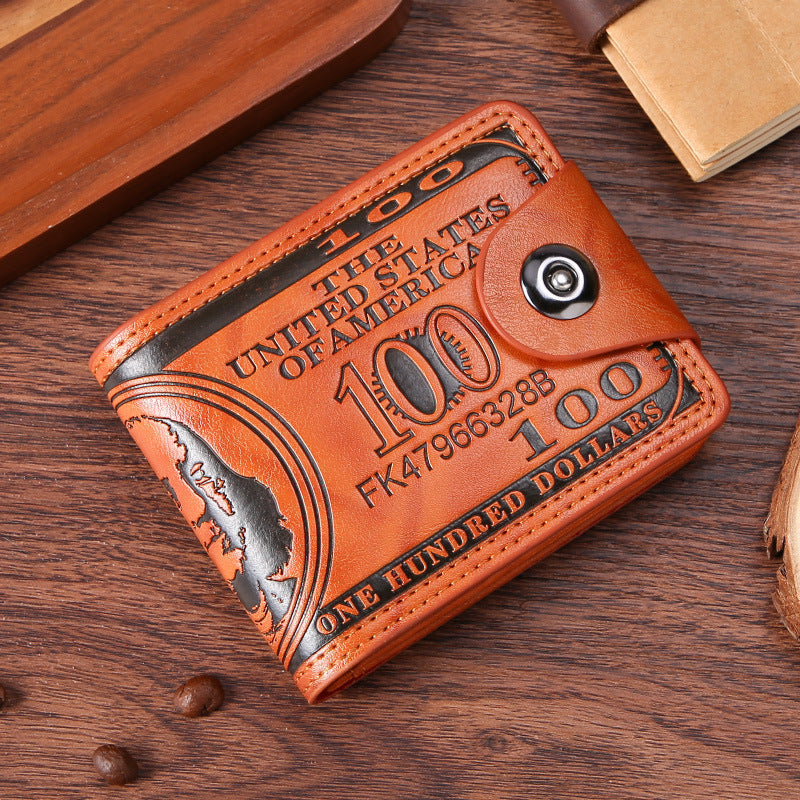 Men's Voltage Transformer Short Magnetic Snap Usd Pattern Men's Wallets