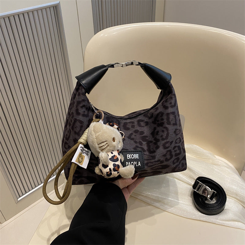 Women's Korean Fashion Leopard Print Popular Dumpling Bags