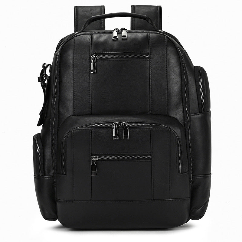 Men's Retro Crazy Horse Leather Cowhide Large Backpacks