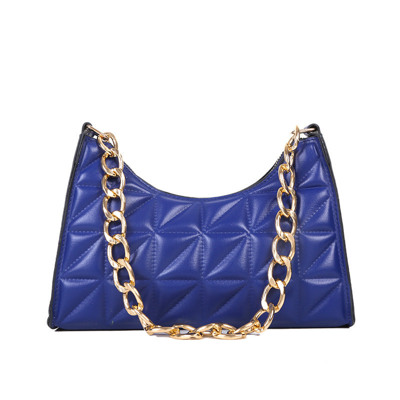 Women's Fashionable Korean Rhombus Underarm Texture Chain Crossbody Bags