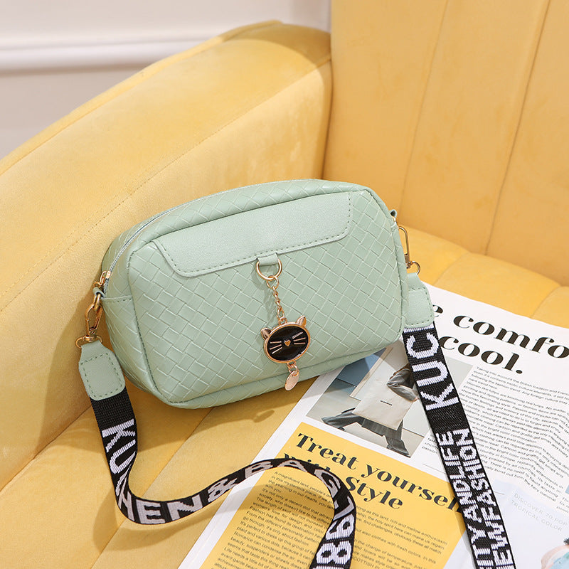 Trendy Lady Temperament Embossed Woven Pattern Crossbody Bags