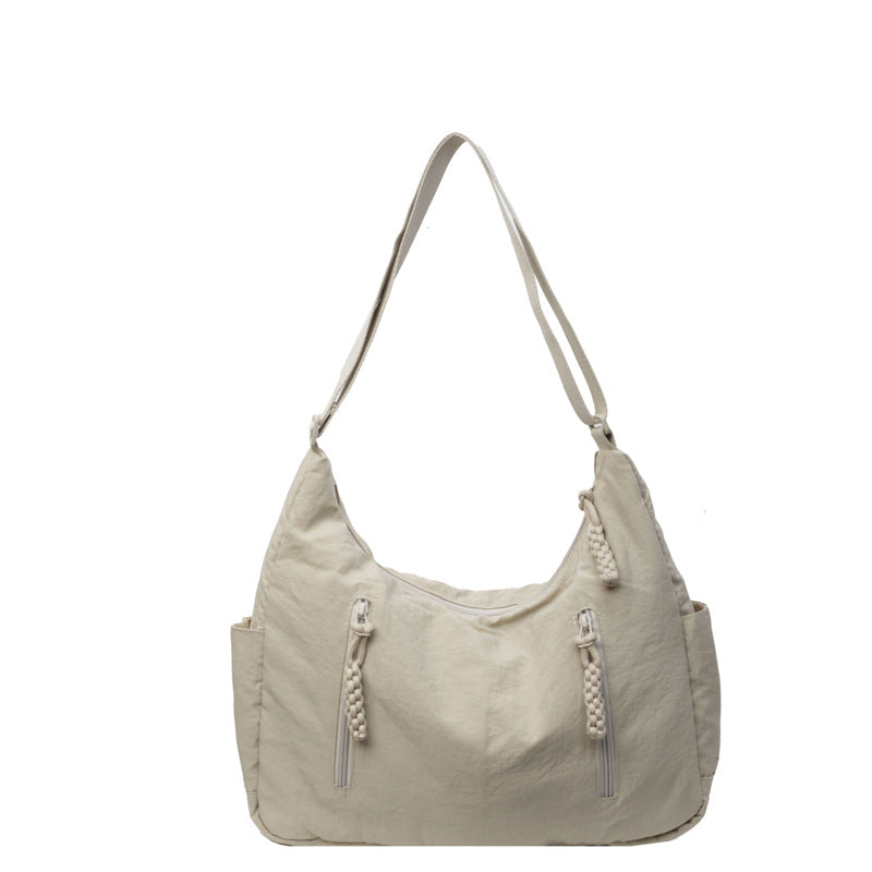 Dumpling Large Capacity Washed Cloth Female Crossbody Bags