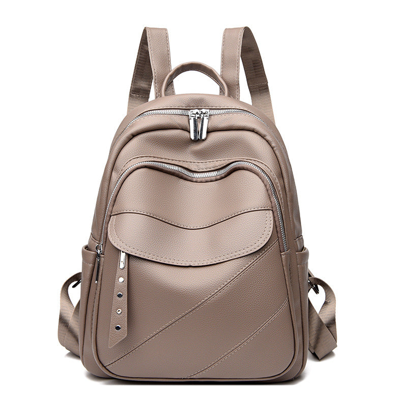 Women's Korean Style Fashion Soft Leather High Backpacks