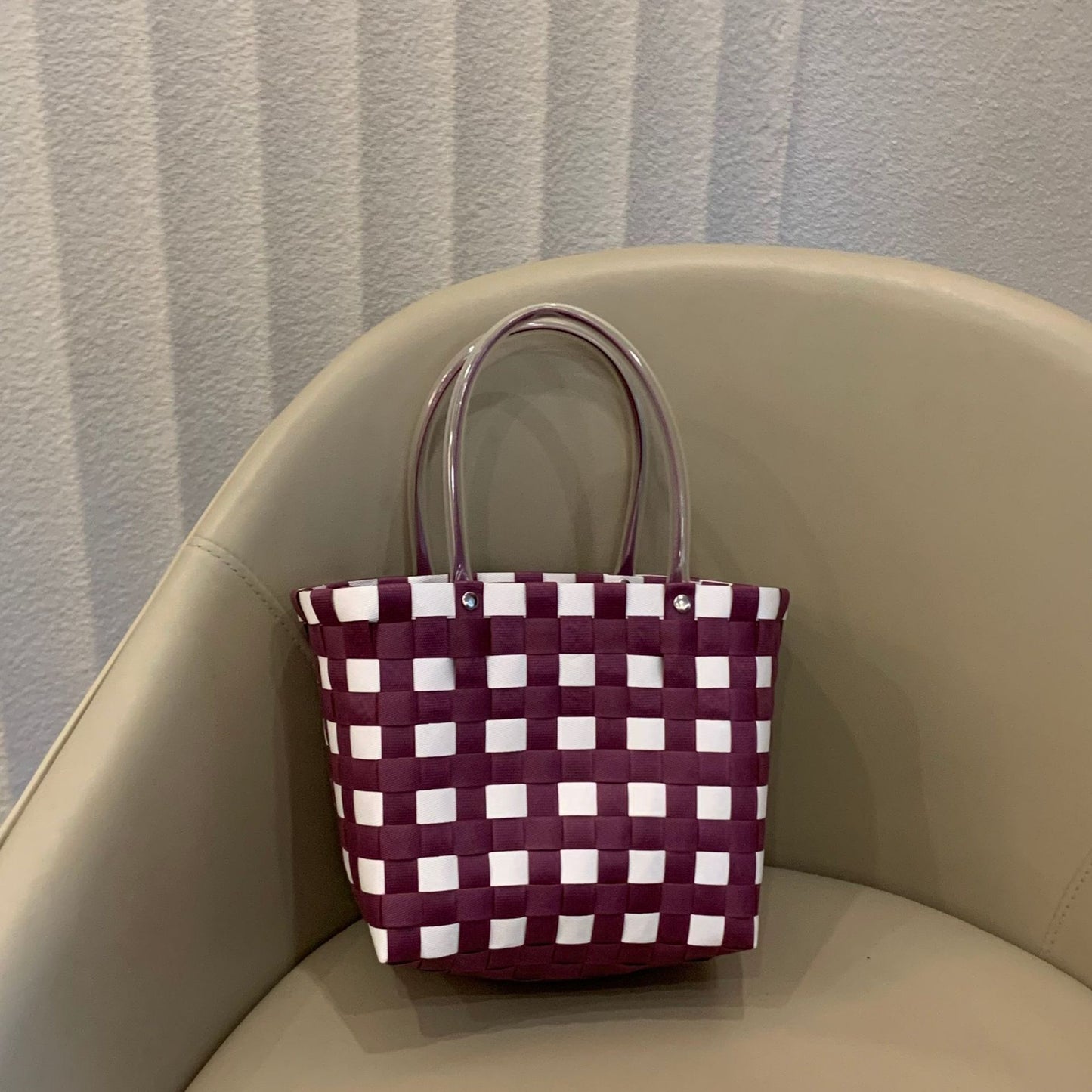 Women's Source Hand-woven Hand-held Vegetable Basket Beach Handbags