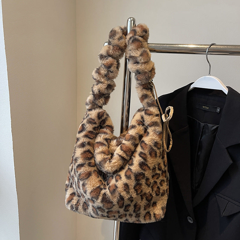Women's Fur Vintage Leopard Print Street Trendy Crossbody Bags