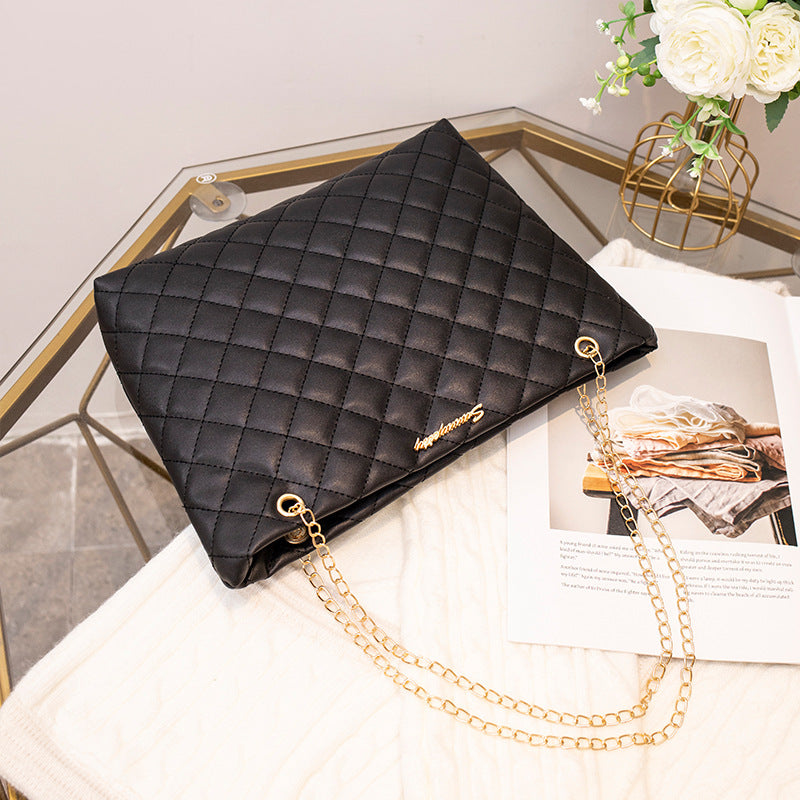 Women's Niche Diamond Quilted Big Chain High-grade Shoulder Bags