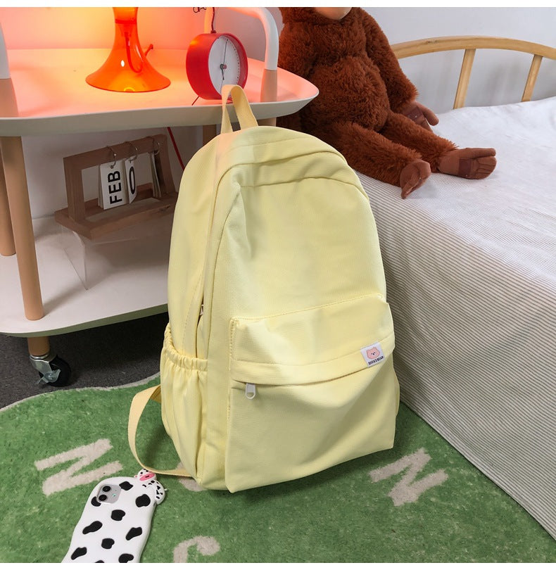 Soft Solid Color Large Capacity Female Backpacks