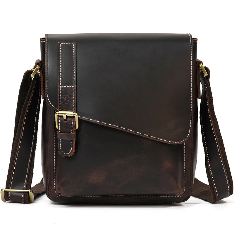 Men's Leather Crazy Horse First Layer Cowhide Men's Shoulder Bags