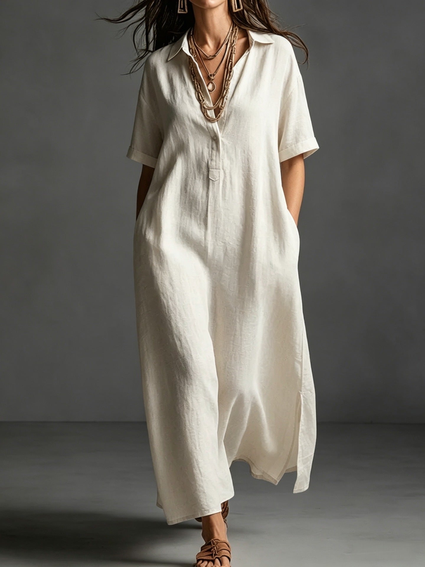 Women's Cotton Linen Simplicity Elegant Solid Color Shorts