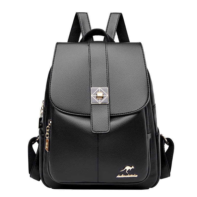 Women's Versatile Large Capacity Classy Soft Leather Backpacks