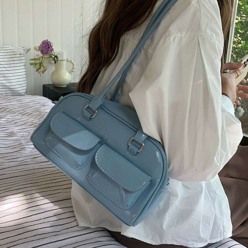 Women's Retro Portable Underarm Oil Wax Leather Shoulder Bags