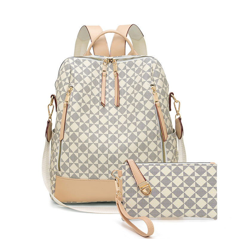 Chessboard Plaid Printed Checked Summer Leisure Backpacks