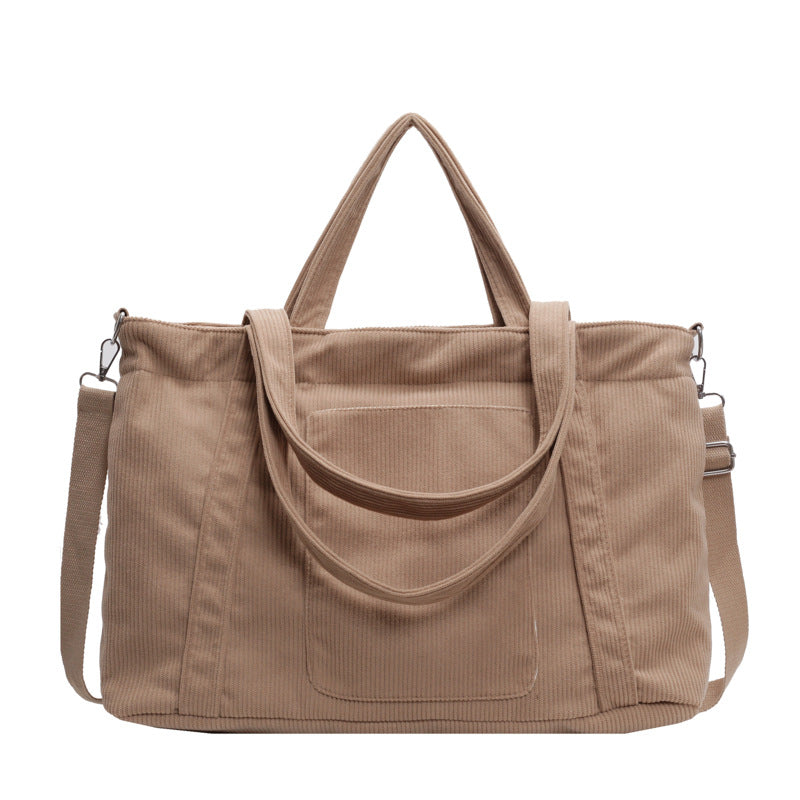 Women's Corduroy Large Capacity Totes Commuter Cloth Bags