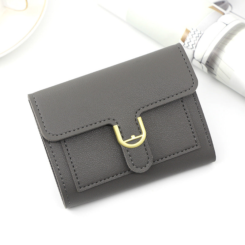Women's Korean Style Simple Fashion Short Multiple Slots Ladies Wallets