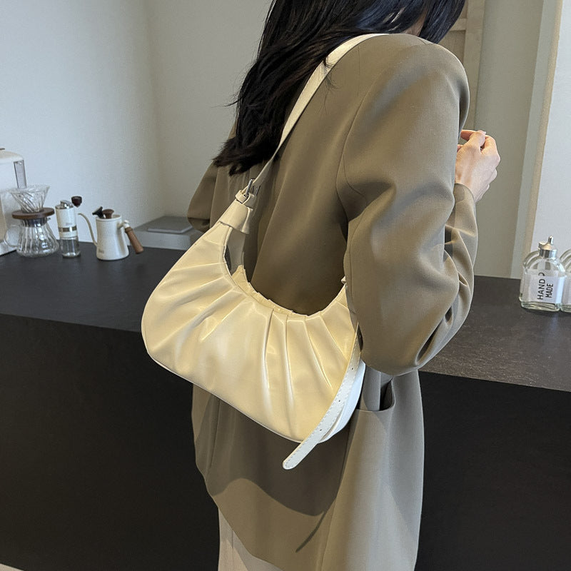 Women's Korean Style Niche Cloud Autumn Pleated Versatile Shoulder Bags