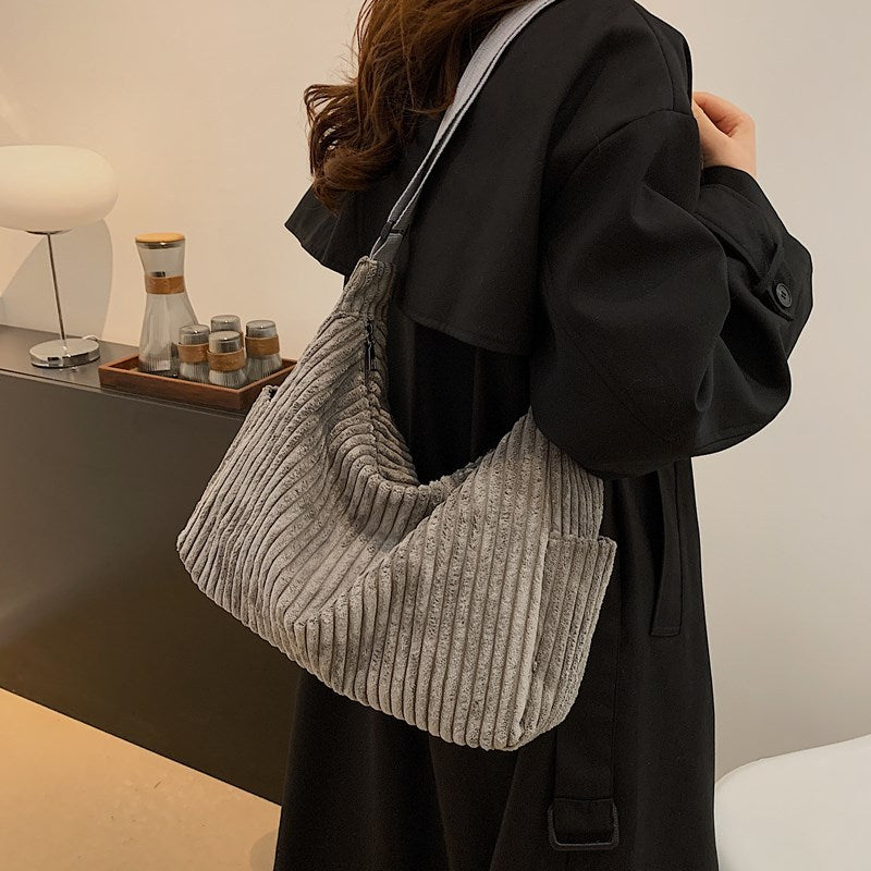 Trendy Corduroy Large Capacity Commute Minimalist Crossbody Bags