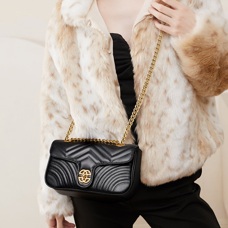 Women's Layer Cowhide Sachet Niche High Sense Bags