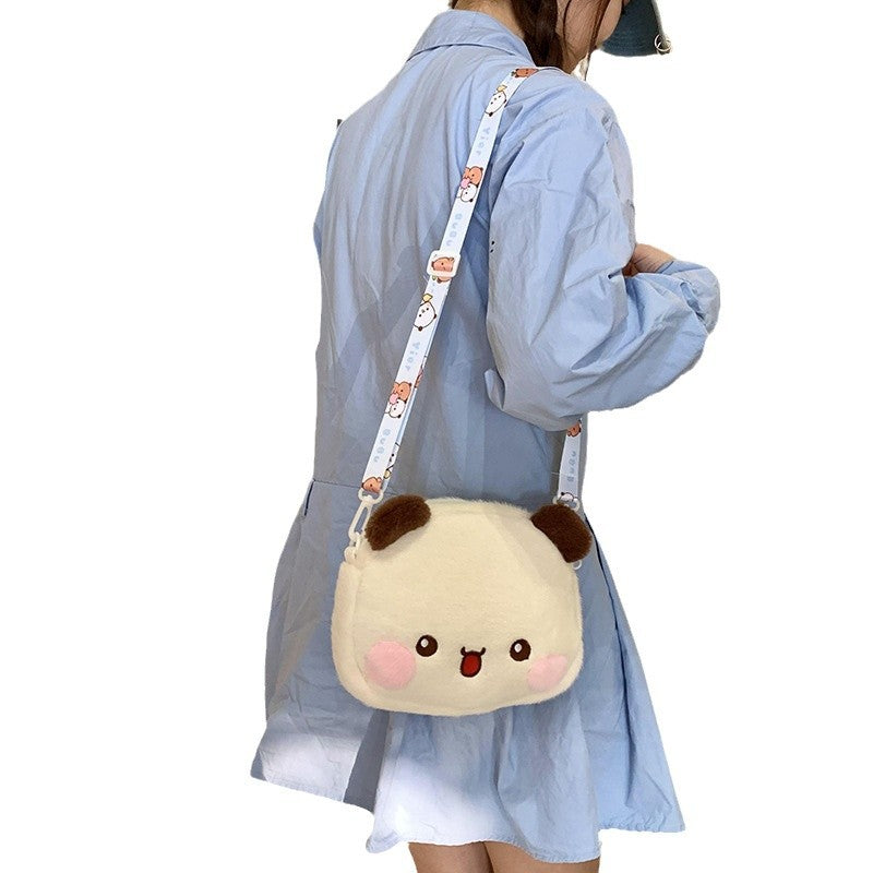 Women's Style Cute Plush Little Bear Soft Shoulder Bags
