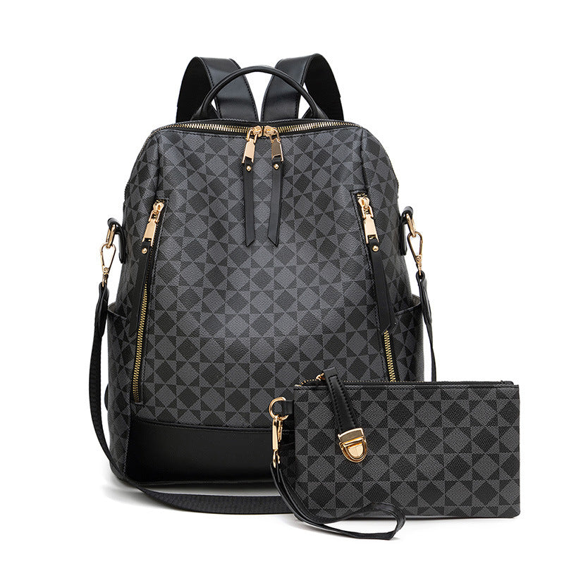 Chessboard Plaid Printed Checked Summer Leisure Backpacks