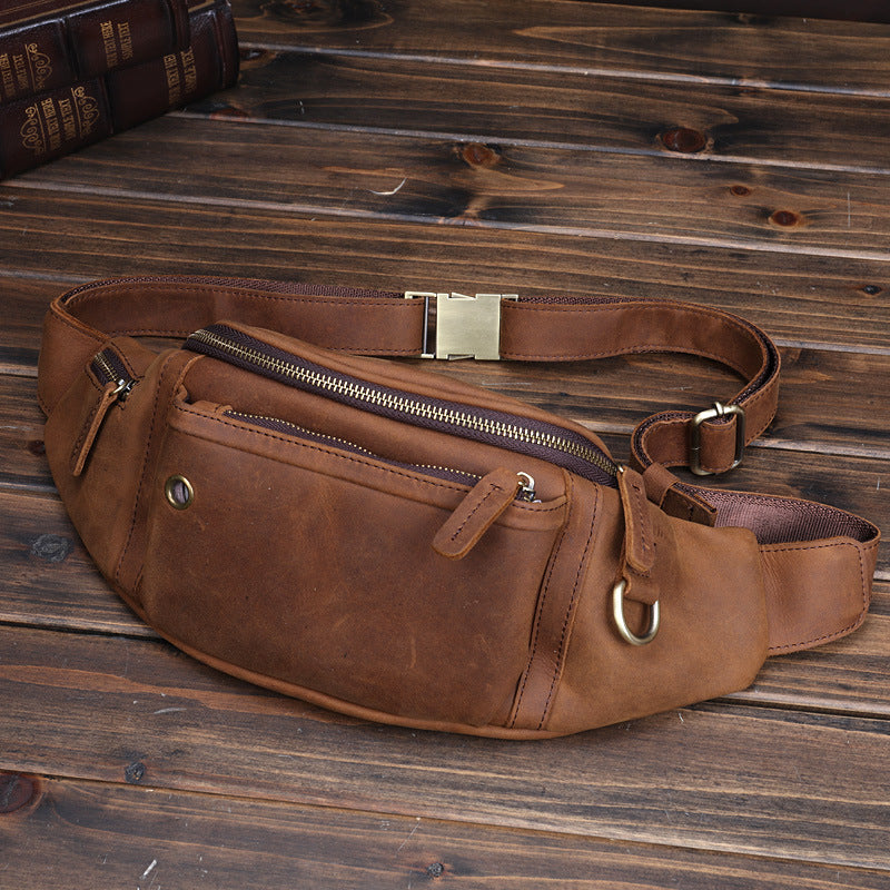 Men's Horse Leather First Layer Cowhide Large Bags