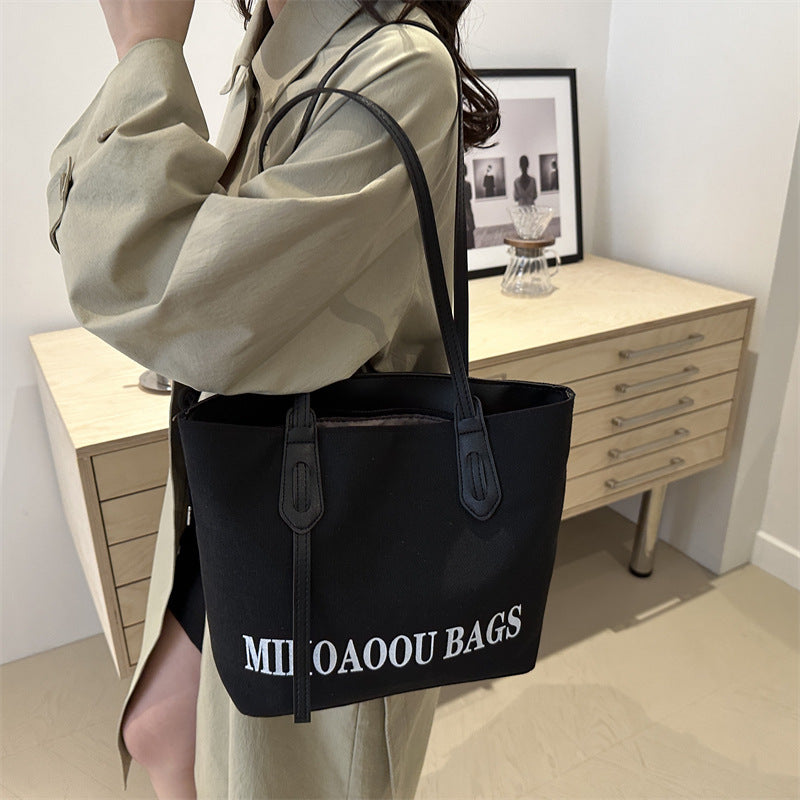 Women's Printed Canvas Korean Style Large Capacity Shoulder Bags