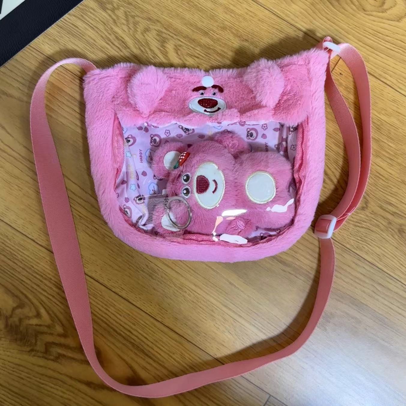 Cute Transparent Cartoon Plush Toy Doll Shoulder Bags