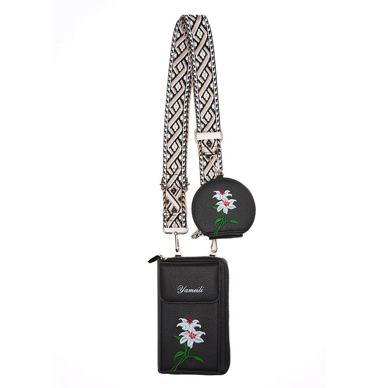 Women's Unique Large Capacity Embroidered Mobile Phone Bags