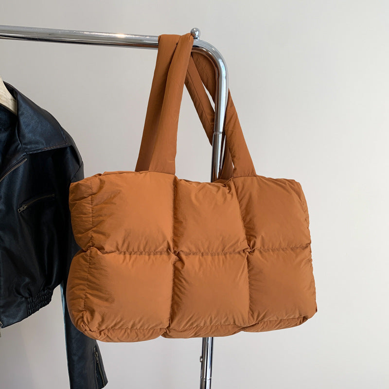 Puff Portable Classic Box Down Jacket Shoulder Bags