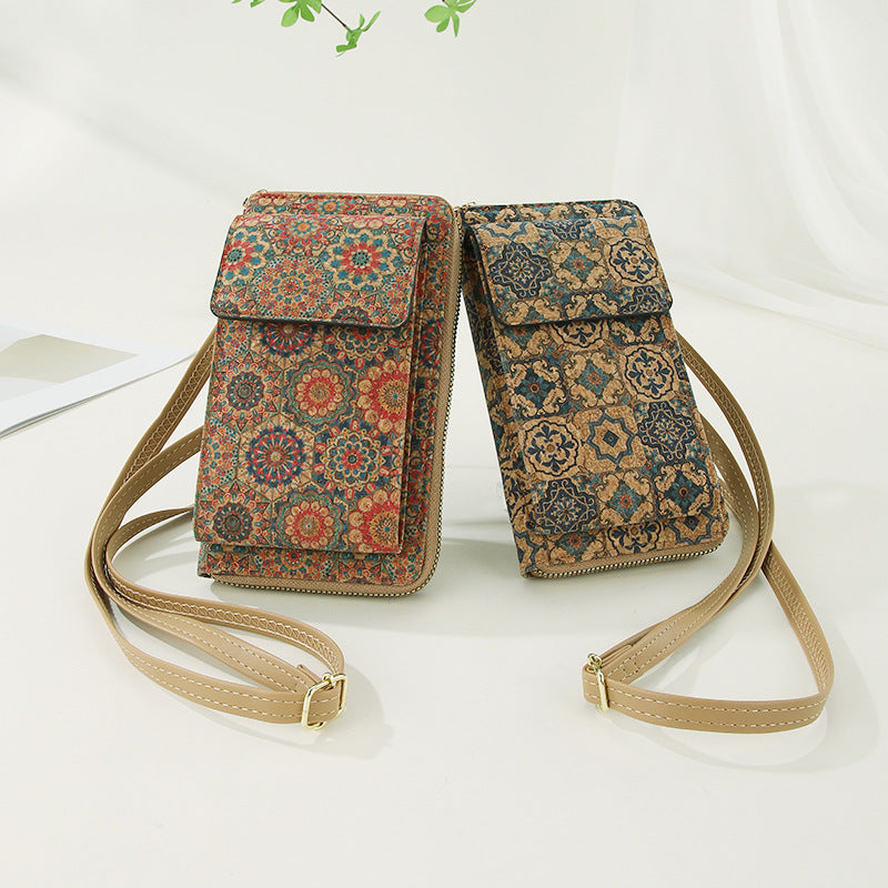 Women's Trendy Large Capacity Retro Portuguese Wood Phone Bags