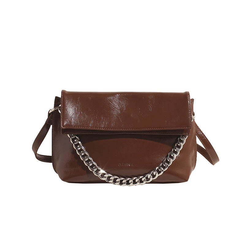 Women's Fashion Popular Retro Simple Texture Chain Shoulder Bags