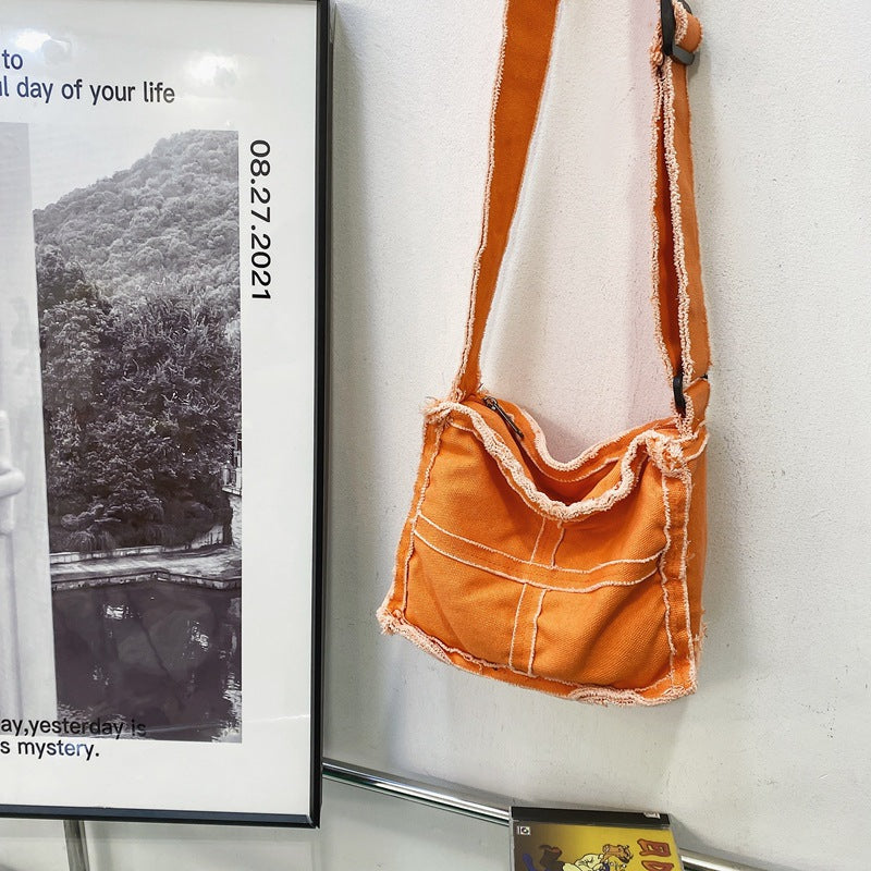 Women's Style Lazy Canvas Retro Distressed Frayed Bags