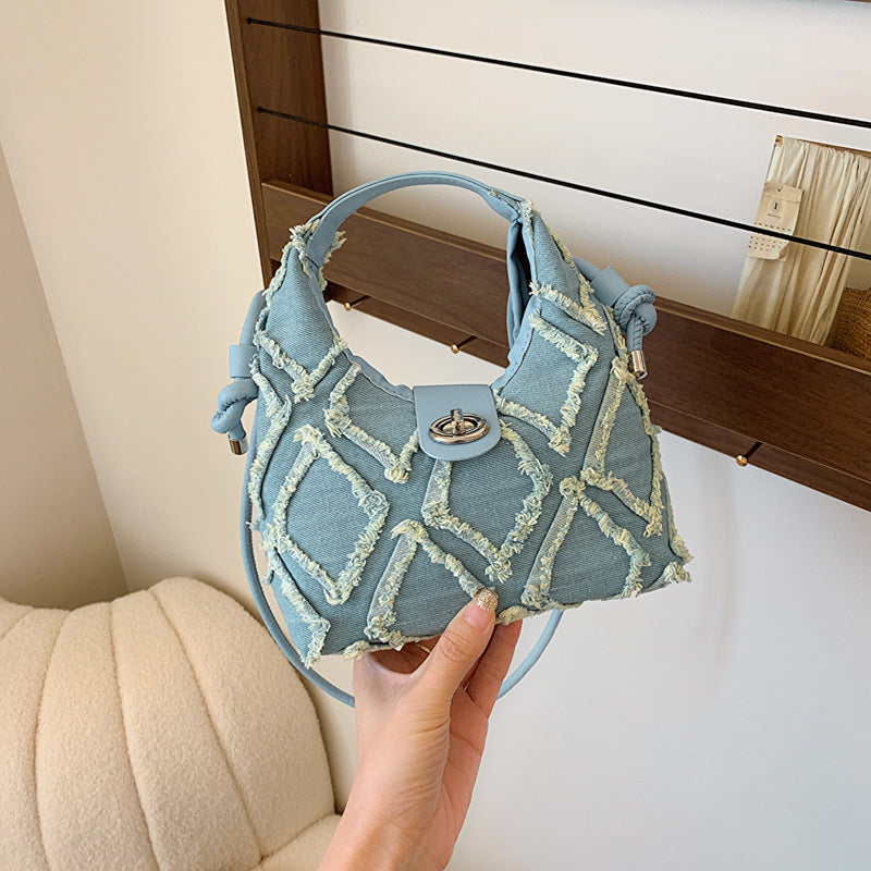Women's Autumn Design Popular Fashion Rhombus Canvas Crossbody Bags