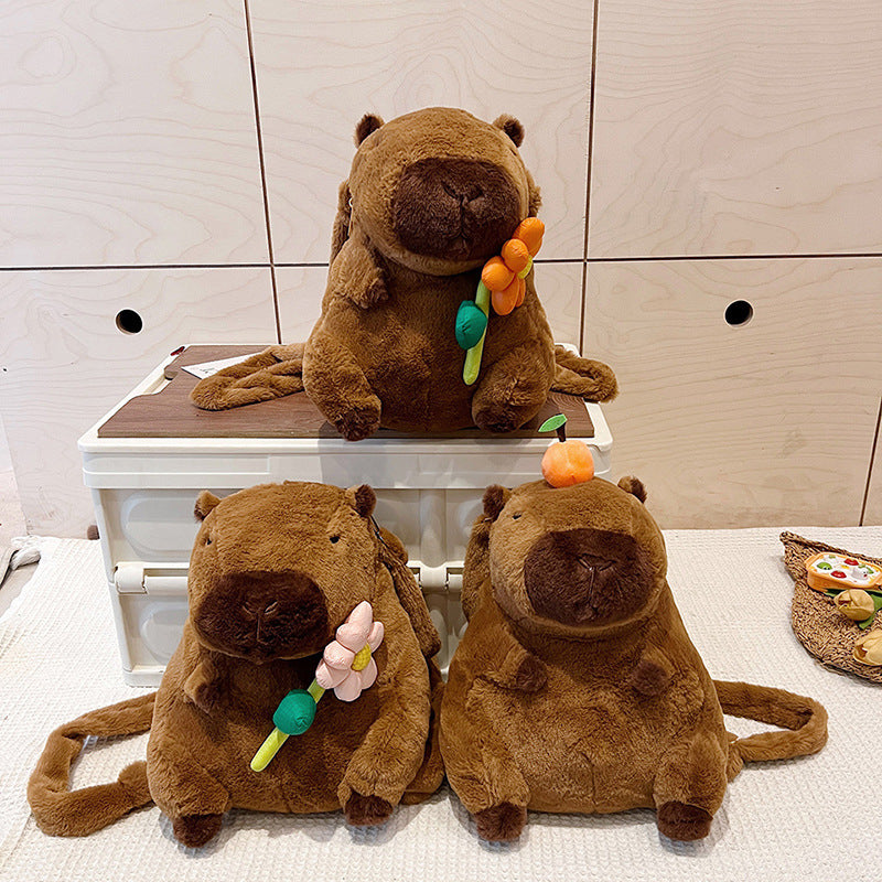 Cute Flower Capybara Large Capibara Plush Bags