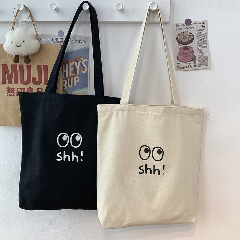 Women's Idle Style Portable College Class Canvas Shoulder Bags