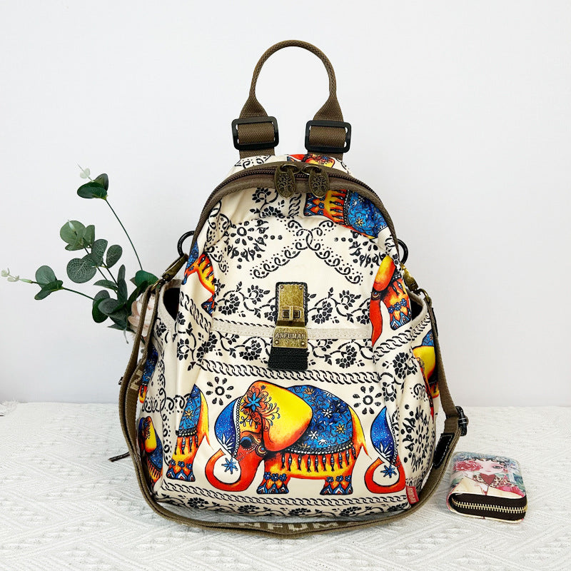 Women's Ethnic Style Waterproof Oxford Cloth Backpacks